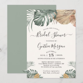Modern Boho Tropical Monstera Leaf Brautparty Einladung