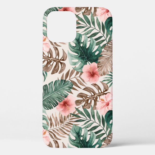 Modern Boho Wasserfarbe Tropenflora Case-Mate iPhone Hülle (Rückseite)