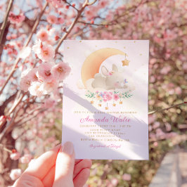 Modern Boho Watercolor Bunny Baby Dusche Einladung