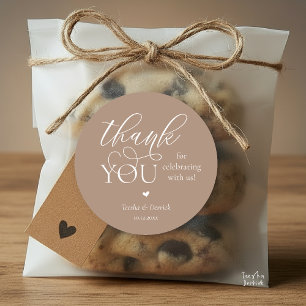 Modern Boho Wedding Niedlich Heart Danke für Ihre  Runder Aufkleber