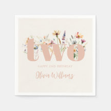 Modern Boho Wildblume 2. Geburtstag