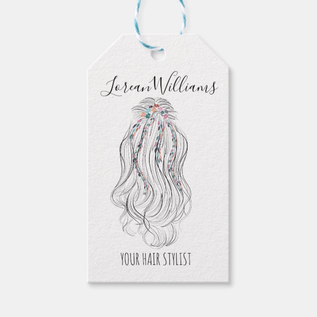 Modern Boho Wildblume Bridal Hair Stylist Floral Geschenkanhänger (Vorderseite)
