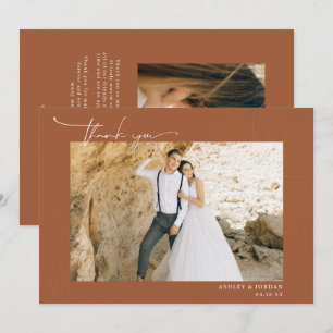 Modern Boho Wüste Einfache Schrift Hochzeit Dankeskarte