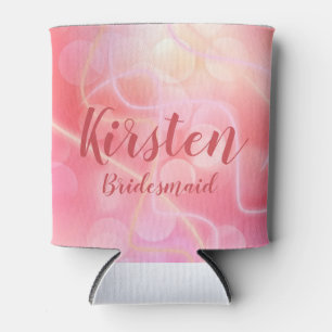 Modern Bokeh Candy Cotton Pink mit Typografie Dosenkühler