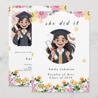 Modern Bokeh Lights Graduation invitation Einladung