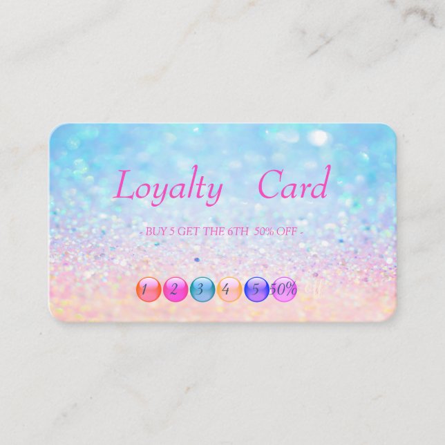 Modern Bokeh Ombre Makeup Loyalty Card Treuekarte (Vorderseite)