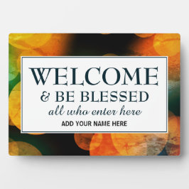 Modern Bokeh SEIN BLESSESED Willkommen Fotoplatte