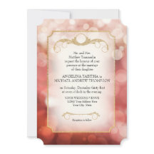 Modern Bokeh Sparkle Twinkle Marsala Wedding
