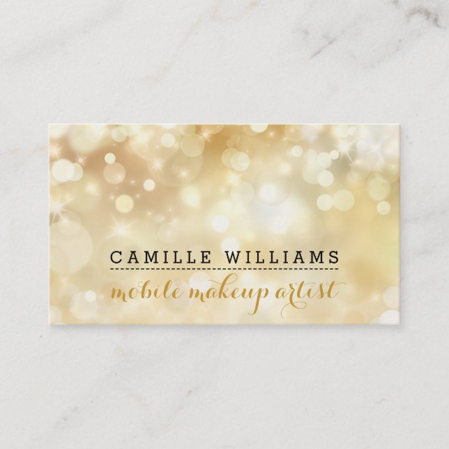 MODERN BOKEH whimsical stylish gold schwarz Visitenkarte (Vorderseite)