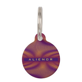 Modern Bold Abstract Purple Unique Trippy Custom Haustiermarke