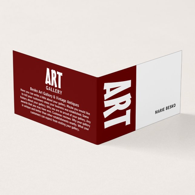 Modern Bold, Art Dealer, im Detail Visitenkarten (Vorderseite)
