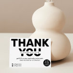 Modern bold black and white order thank you dankeskarte<br><div class="desc">Modern bold black and white business order thank you. Add your social media. With a cool bold script font,  all the colors are editable ,  add your logo.</div>