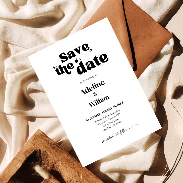 Modern Bold Black Wedding Save the Date Photo Einladung (Von Creator hochgeladen)