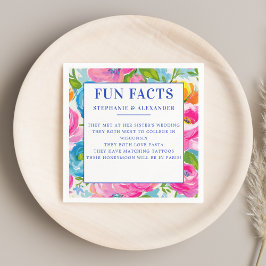 Modern Bold Bright Vibrant Colorful Floral Wedding Serviette