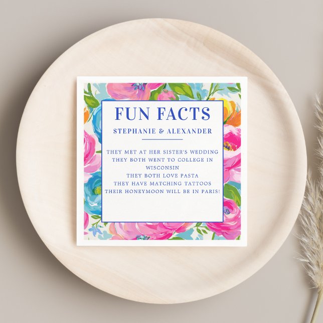 Modern Bold Bright Vibrant Colorful Floral Wedding Serviette (Von Creator hochgeladen)