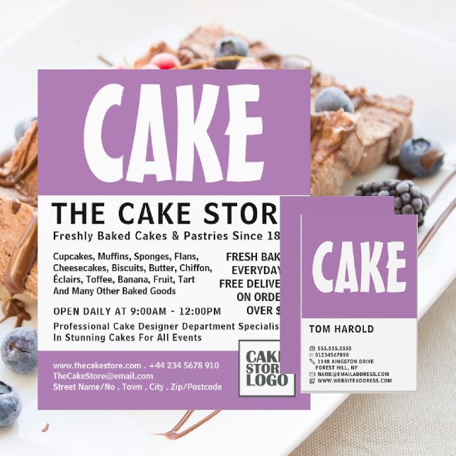 Modern Bold, Cake Maker, Cake Store Visitenkarte (Von Creator hochgeladen)