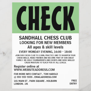 Modern Bold, Chess Club Advertising Flyer