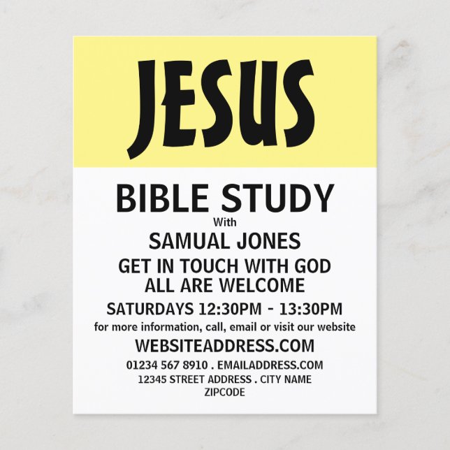 Modern Bold, Christian Bible Class Advert Flyer (Vorne)