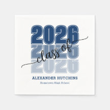 Modern Bold Class 2026 Navy Blue Graduation Party