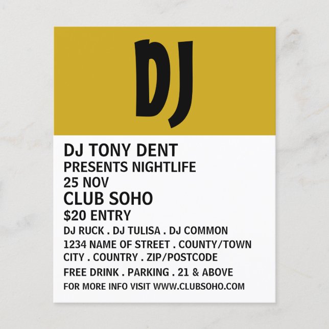 Modern Bold, DJ, Club Event Advertising Flyer (Vorne)