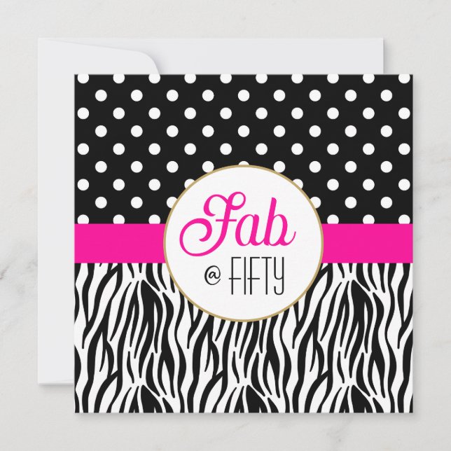 Modern Bold Fifty & Fabulous 50th Birthday Party  (Vorderseite)