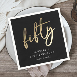 Modern Bold Gold Typ 50. Geburtstag Serviette