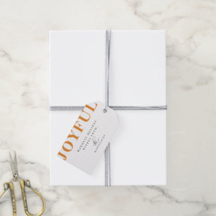 Modern Bold JOYFUL Holiday Orange Geschenkanhänger