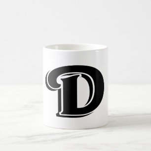 Modern Bold Letter D Simple Monogram Kaffeetasse
