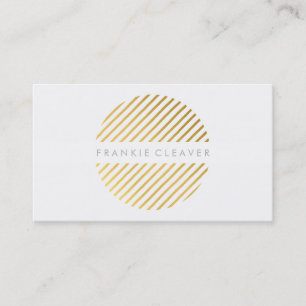 MODERN BOLD SPOT gestanztes Streifen Muster Goldfo Visitenkarte