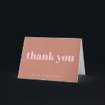 Modern Bold Terracotta Personalisiert Bat Mitzvah Dankeskarte<br><div class="desc">Personalisiert Moderne Bold Typografie Terracotta Pink Bat Mitzvah Danke Karte</div>