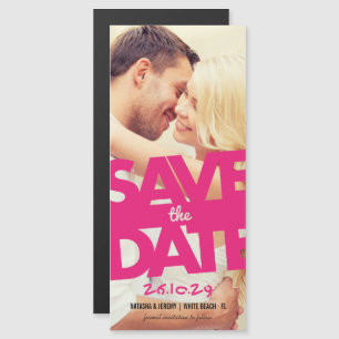Modern Bold Tilt Save the Date Foto Magnet Card
