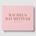 Modern Bold Typografy Terracotta Pink Bat Mitzvah Gästebuch<br><div class="desc">Personalisiert Modern Bold Typografy Terracotta Pink Bat Mitzvah Gästebuch</div>
