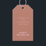 Modern Bold Typografy Terracotta Pink Bat Mitzvah Geschenkanhänger<br><div class="desc">Personalisiert Modern Bold Typografy Terracotta Pink Bat Mitzvah Geschenk Tag</div>