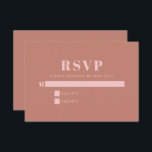 Modern Bold Typografy Terracotta Pink Bat Mitzvah RSVP Karte<br><div class="desc">Moderne Bold Typografy Terracotta and Pink Bat Mitzvah RSVP Card</div>