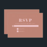 Modern Bold Typografy Terracotta Pink Bat Mitzvah RSVP Karte<br><div class="desc">Moderne Bold Typografy Terracotta and Pink Bat Mitzvah RSVP Card</div>