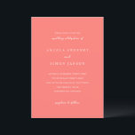 Modern Bold Vibrant Coral Simple Wedding Einladung<br><div class="desc">This design is part of a bold and vibrant coral wedding invitation suite featuring elegant typography and a clean, modern layout. The rich coral hue creates a warm, eye-catching statement while maintaining a refined and timeless feel. Perfect for couples seeking a fresh, contemporary design with a lively yet sophisticated color...</div>