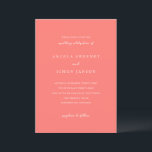 Modern Bold Vibrant Coral Simple Wedding Einladung<br><div class="desc">This design is part of a bold and vibrant coral wedding invitation suite featuring elegant typography and a clean, modern layout. The rich coral hue creates a warm, eye-catching statement while maintaining a refined and timeless feel. Perfect for couples seeking a fresh, contemporary design with a lively yet sophisticated color...</div>