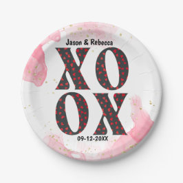 Modern Bold XOXO Happy Valentines Day Pappteller