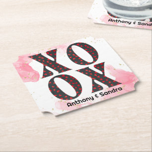 Modern Bold XOXO Happy Valentines Day Untersetzer