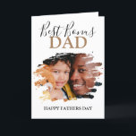 Modern Bonus Dad | Photo Fathers Day Holiday Card Feiertagskarte<br><div class="desc">Surprize your stepdad, bonus dad, your like a dad to me, this fathers day! This modern design fetaures a scratched out photo effect, with editable text 'BEST BONUS DAD, HAPPY FATHERS DAY'. Can be changed for birthdays and holidays, the font styles, colors and sizes can be changed by clicking on...</div>