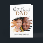 Modern Bonus Dad | Photo Fathers Day Holiday Card Feiertagskarte<br><div class="desc">Surprize your stepdad, bonus dad, your like a dad to me, this fathers day! This modern design fetaures a scratched out photo effect, with editable text 'BEST BONUS DAD, HAPPY FATHERS DAY'. Can be changed for birthdays and holidays, the font styles, colors and sizes can be changed by clicking on...</div>