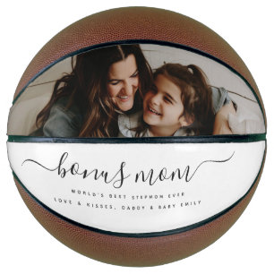 Modern Bonus Mama Kalligraphie Foto Mothers Day Basketball