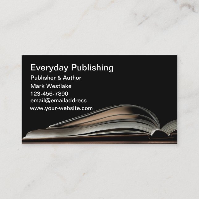 Modern Book Publishing & Author Theme Visitenkarte (Vorderseite)