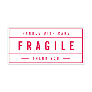Modern Border Bold Handle With Care Thank Fragile Permastempel