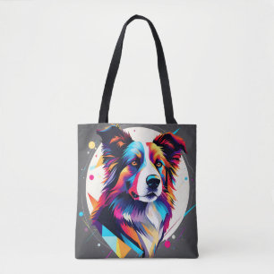 Modern Border Collie Abstrakt Tasche