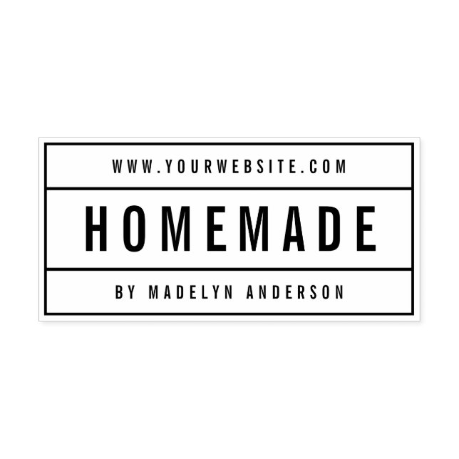 Modern Bordered Bold Name Website Homemade Permastempel (Design)