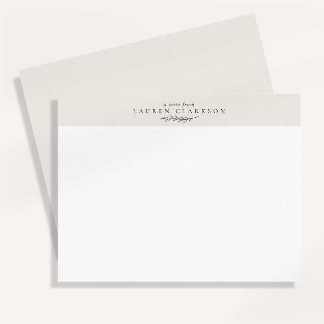 Modern Botanical Branch Logo Note Card Einladung (Von Creator hochgeladen)