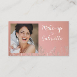 Modern Botanical Dusty Rose Boho Photo QR Code Visitenkarte