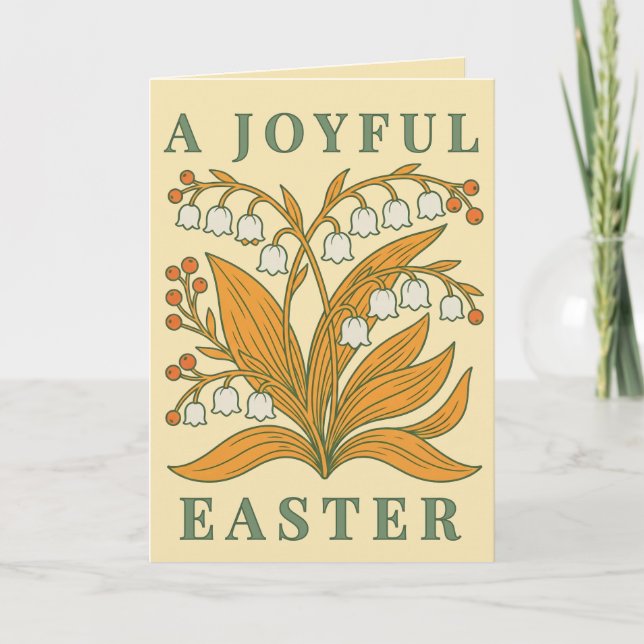 Modern Botanical Easter Blessings Karte (Vorderseite)