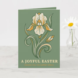 Modern Botanical Easter Blessings Karte